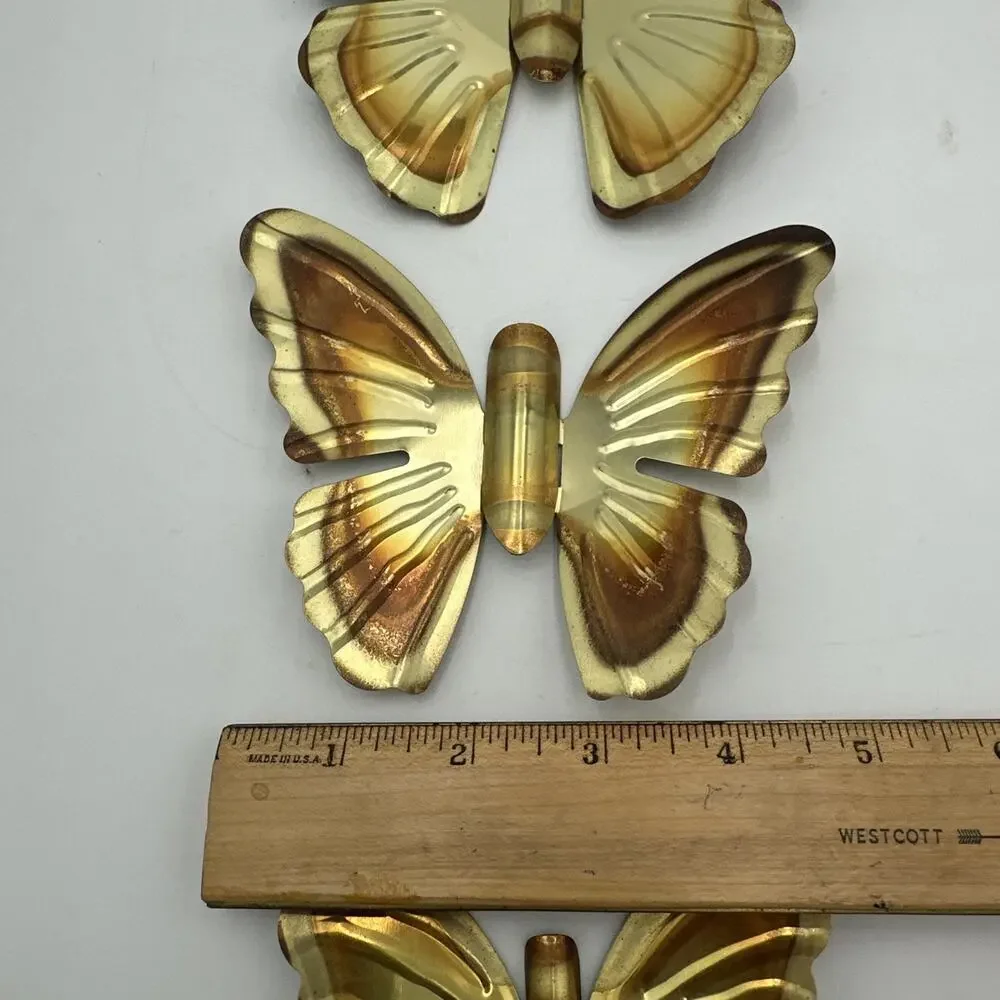 3- Home Interior Metal Butterfly Vintage Wall Hanging MCM